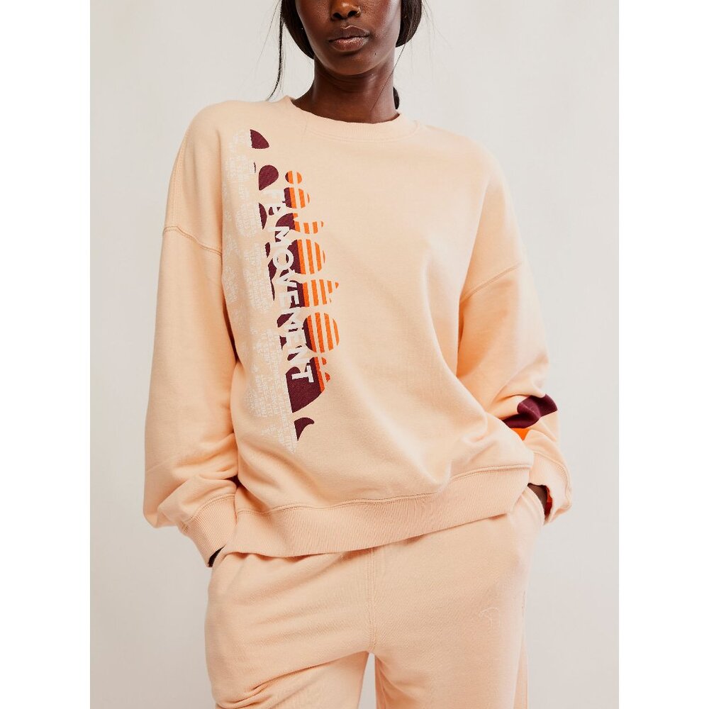 FP Movement by Free People Peach and Purple Graphic Sweater